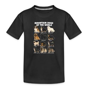 Mountain Dog Breeds Cute Puppy Dogs - Kids' Premium Organic T-Shirt - black - Front