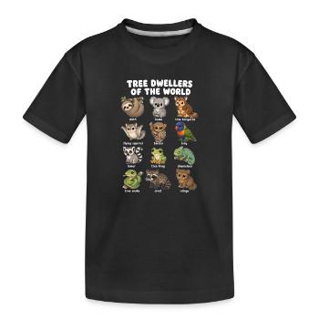 Table de dessins animés mignonne des habitants des arbres - T-shirt bio Premium Enfant - noir - Devant