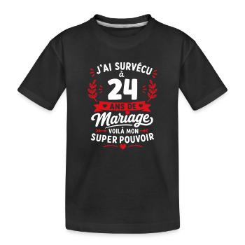 40 Ans de Mariage: Super Pouvoir - T-shirt bio Premium Enfant - noir - Devant