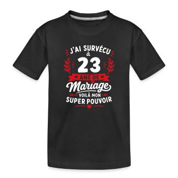 J'ai survécu à 23 ans de mariage - T-shirt bio Premium Enfant - noir - Devant