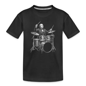 Andrew Johnson joue de la batterie - T-shirt bio Premium Enfant - noir - Devant