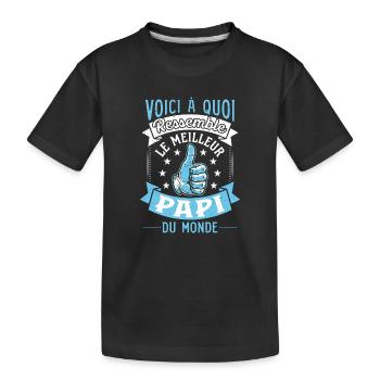 Voici le meilleur Papi du monde - T-shirt bio Premium Enfant - noir - Devant