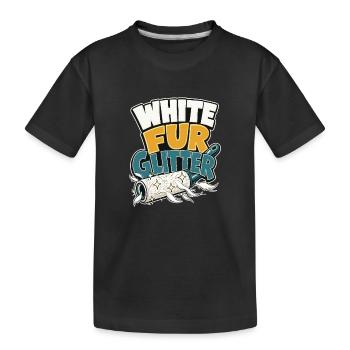 Cadeau de la maman du chien berger allemand blanc, Glit de fourrure blanche - T-shirt bio Premium Enfant - noir - Devant