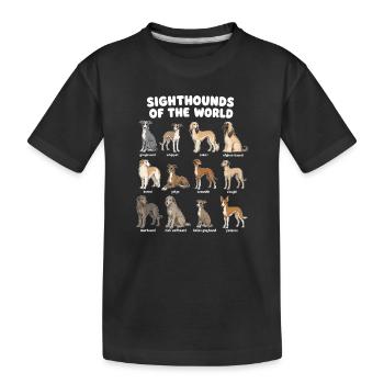 greyhound dog breeds cute dogs - Kids' Premium Organic T-Shirt - black - Front