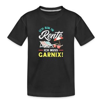 In Rente Gar Nix Liegestuhl - Kinder Premium Bio T-Shirt - Schwarz - Vorne