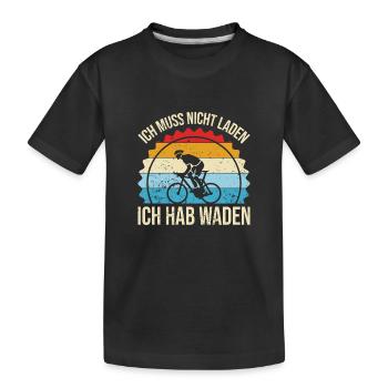 Kondition Statt Akku - Kinder Premium Bio T-Shirt - Schwarz - Vorne