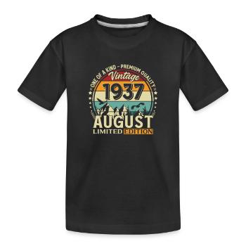 89e anniversaire cadeau Mari Original 1937 août - T-shirt bio Premium Enfant - noir - Devant