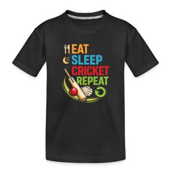 Nourriture grillons, sommeil, répétition - T-shirt bio Premium Enfant - noir - Devant