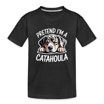 Cadeau de la parole du chien léopard Catahoula de Louisiane - T-shirt bio Premium Enfant - noir - Devant