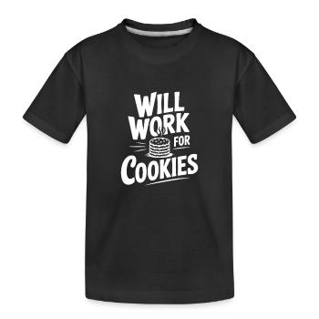 Funktioniert für Kekse - Kinder Premium Bio T-Shirt - Schwarz - Vorne