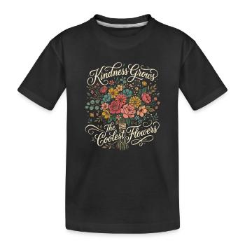 La gentillesse fait pousser les fleurs les plus fraîches - T-shirt bio Premium Enfant - noir - Devant