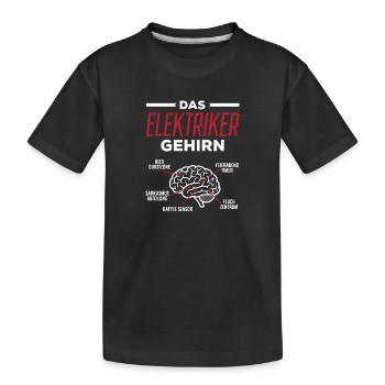 Elektriker Gehirn Beruf Humor - Kinder Premium Bio T-Shirt - Schwarz - Vorne