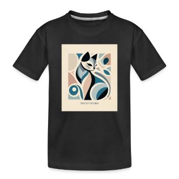 Parfaitement indifférent – Mid Century Cat - T-shirt bio Premium Enfant - noir - Devant