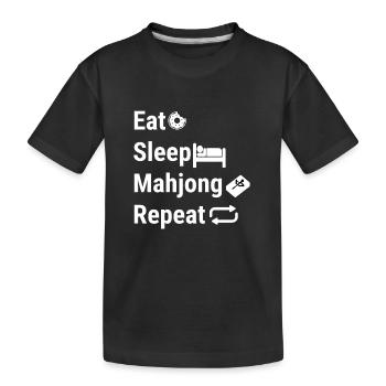 Eat Sleep Mahjong Repeat - Kids' Premium Organic T-Shirt - black - Front