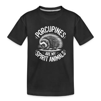 Porcupine Sayings Porcupine Gift - Kids' Premium Organic T-Shirt - black - Front
