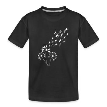 Lévrier pissenlit, lévrier floral - T-shirt bio Premium Enfant - noir - Devant
