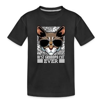 Meilleur Grand-père Chat de Tous les Temps - T-shirt bio Premium Enfant - noir - Devant