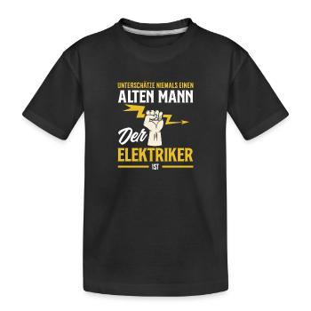 Alter Mann Der Elektriker Ist - Kinder Premium Bio T-Shirt - Schwarz - Vorne