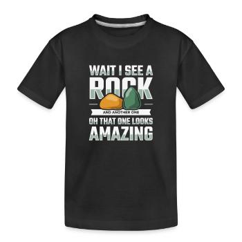 Collecter des pierres - Chercher des pierres - Naturaliste - T-shirt bio Premium Enfant - noir - Devant