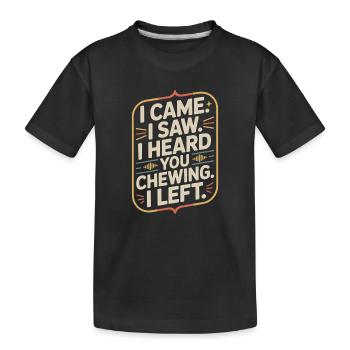 Kaugeräusche Chewing Essgeräusche Schmatzen Kauen - Kinder Premium Bio T-Shirt - Schwarz - Vorne