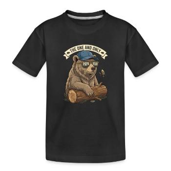 Cool Papa Bear – Angel- und Naturgeschenk - Kinder Premium Bio T-Shirt - Schwarz - Vorne