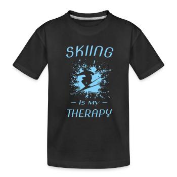 Ski - Kinder Premium Bio T-Shirt - Schwarz - Vorne