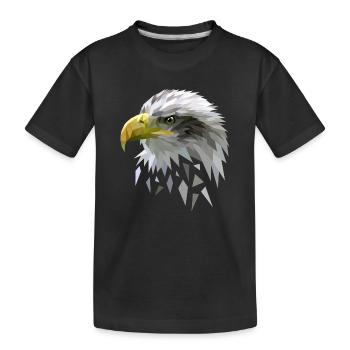 White-tailed eagle low poly polygons geometric - Kids' Premium Organic T-Shirt - black - Front