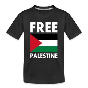 Free palestine - Kids' Premium Organic T-Shirt - black - Front