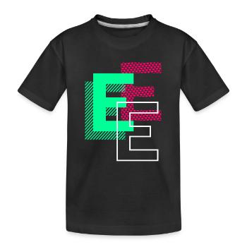 Anfangsbuchstabe E Design Geschenk - Kinder Premium Bio T-Shirt - Schwarz - Vorne