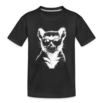 Lunettes de soleil drôle de lémurien - T-shirt bio Premium Enfant - noir - Devant