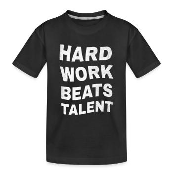 Le travail acharné bat le talent Citation motivante Séance d’entraînement - T-shirt bio Premium Enfant - noir - Devant