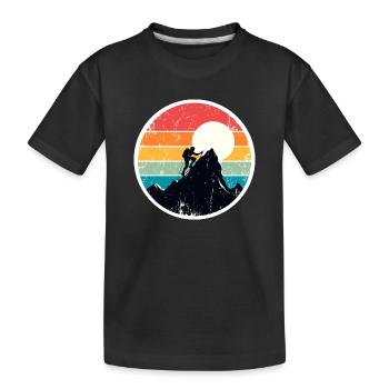 Klettern Kletterer Bouldern Bergsteiger - Kinder Premium Bio T-Shirt - Schwarz - Vorne