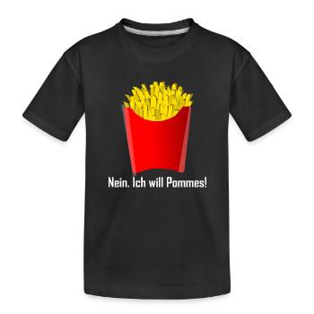 French fries fry gift gift idea - Kids' Premium Organic T-Shirt - black - Front