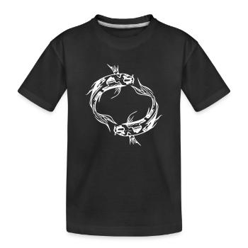 Deux poissons vector Koi Carpe - T-shirt bio Premium Enfant - noir - Devant