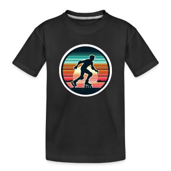 Inline Skating - Kinder Premium Bio T-Shirt - Schwarz - Vorne