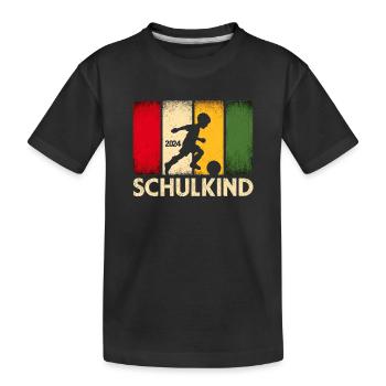 Schulkind 2024 Fußballspieler Fußballer - Kinder Premium Bio T-Shirt - Schwarz - Vorne