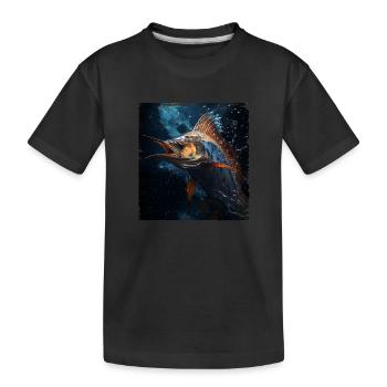 Marlin under Water retro style - Kids' Premium Organic T-Shirt - black - Front