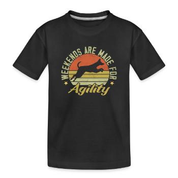 Wochenenden sind wie gemacht für Agility Hundetraining Agility - Kinder Premium Bio T-Shirt - Schwarz - Vorne