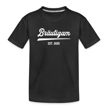 Bräutigam Hochzeit Junggesellenabschied 2025 - Kinder Premium Bio T-Shirt - Schwarz - Vorne