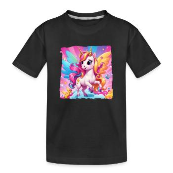 Unicorn - Kids' Premium Organic T-Shirt - black - Front
