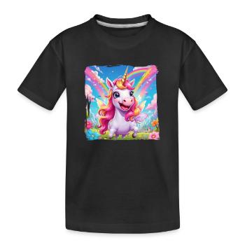 Unicorn - Kids' Premium Organic T-Shirt - black - Front