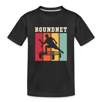 Roundnet Vintage with Roundnet Player - Kids' Premium Organic T-Shirt - black - Front