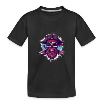 Pirate Skull - Kids' Premium Organic T-Shirt - black - Front