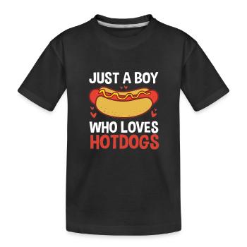 Hot Dog Snack - Kids' Premium Organic T-Shirt - black - Front