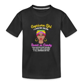Sternzeichen Steinbock - Kinder Premium Bio T-Shirt - Schwarz - Vorne
