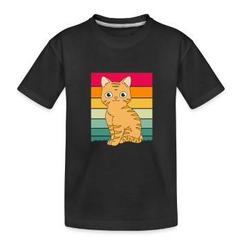 Tabby Cat - Kids' Premium Organic T-Shirt - black - Front