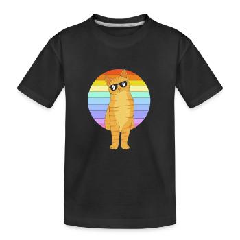 Tabby Cat - Kids' Premium Organic T-Shirt - black - Front