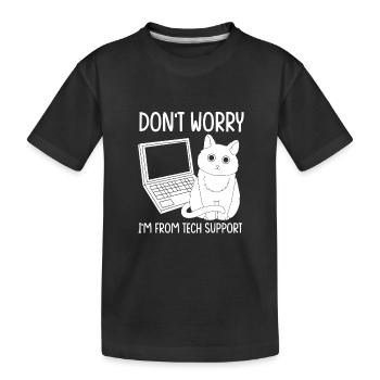 Tech Support - Kids' Premium Organic T-Shirt - black - Front