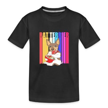 Rat Terrier - Kinder Premium Bio T-Shirt - Schwarz - Vorne