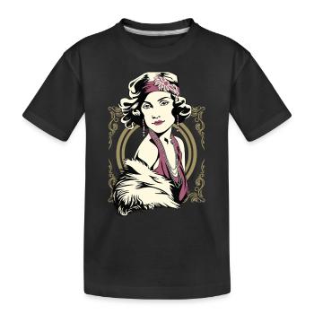Flappers Girls VIOLET - Kids' Premium Organic T-Shirt - black - Front